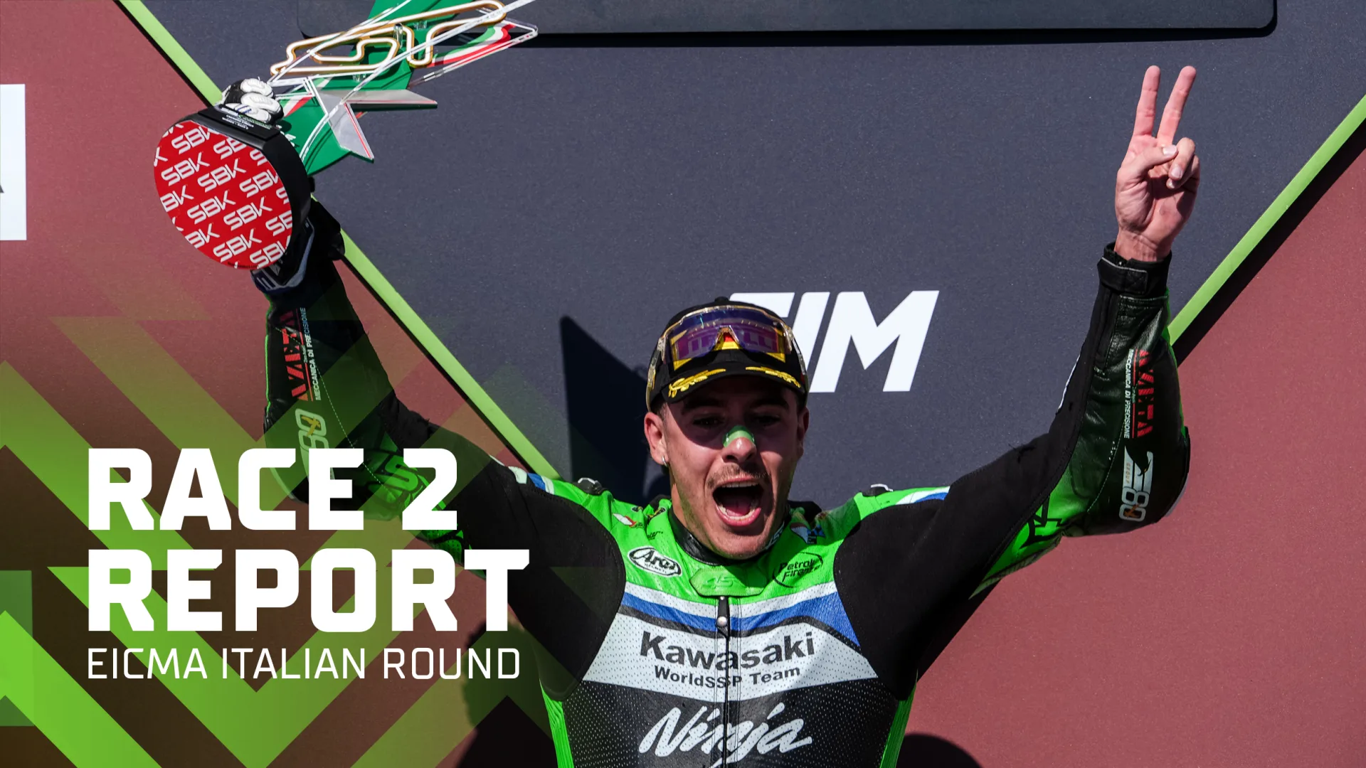Jeremy Alcoba racing to victory in WorldSSP Race 2 at Cremona