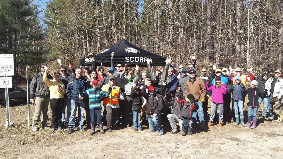 SCORRA club badge for the Simcoe County Off-Road Riders Association.