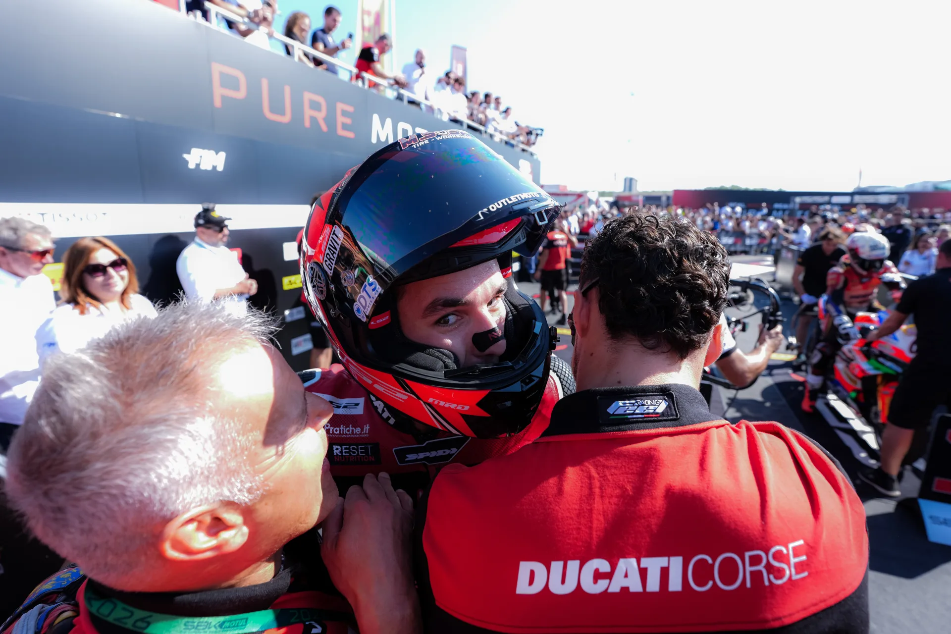 Iker Lecuona and the WorldSBK field at Cremona during the September 26 race weekend.