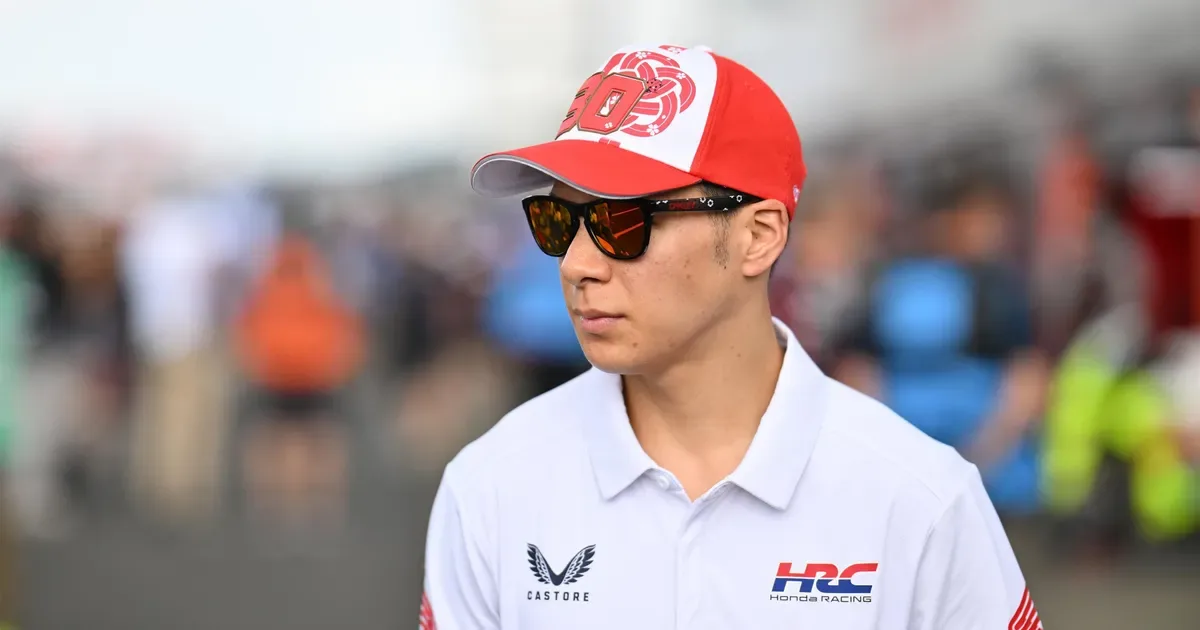 Takaaki Nakagami riding a Honda MotoGP motorcycle