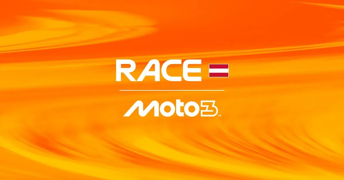Moto3 motorcycles racing in an official Grand Prix image