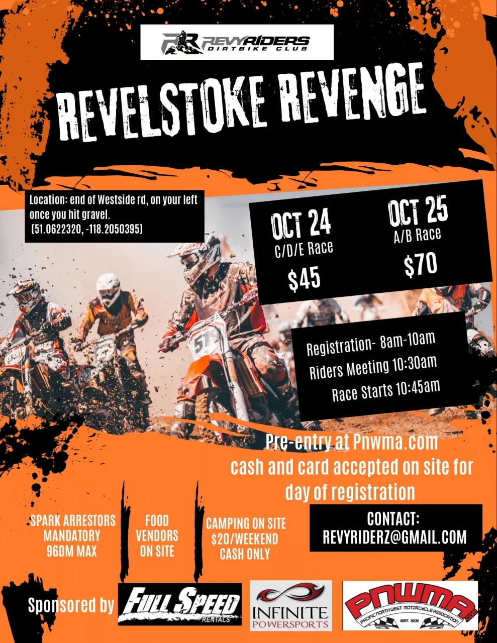 Official Revelstoke Revenge poster showing the rescheduled October 24 and 25, 2026 race dates
