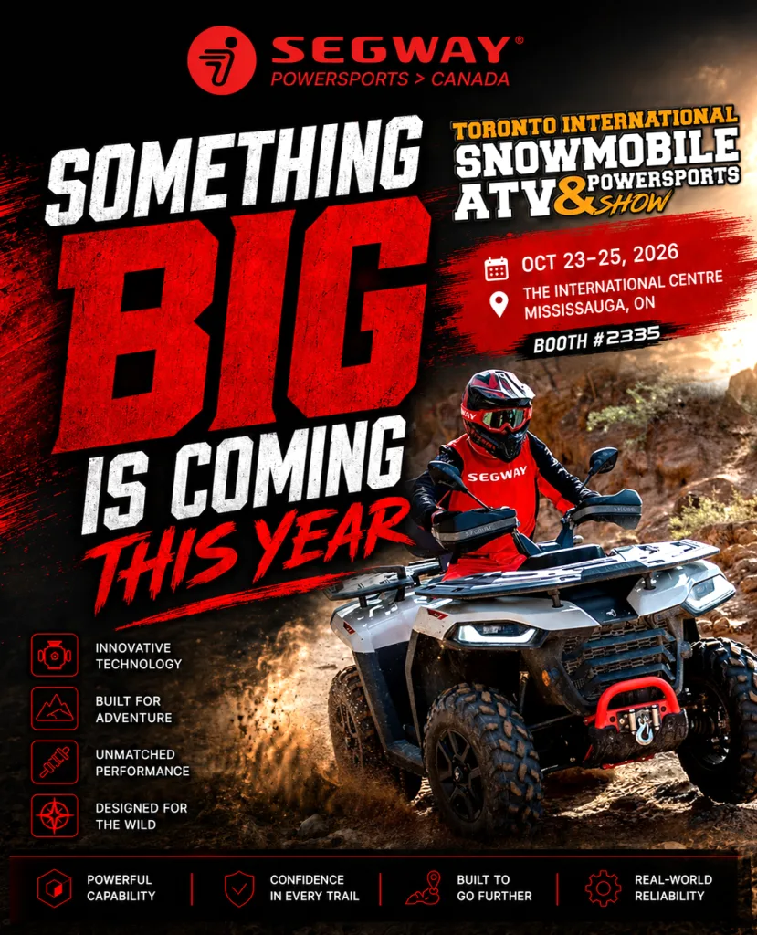 Segway Powersports Canada Something Big Is Coming promotional graphic for the 2026 Toronto show