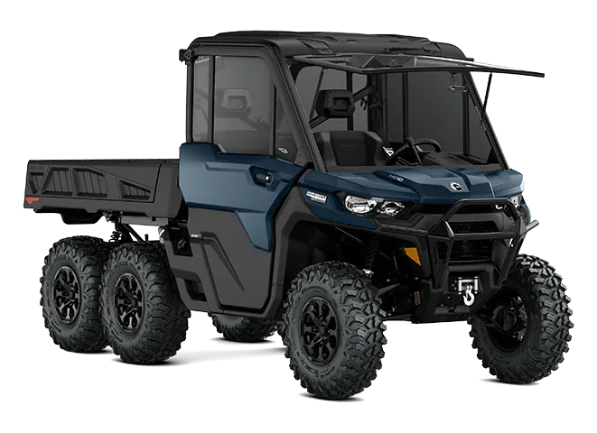 2026 Can-Am Defender 6x6 Limited in Dusty Navy, shown as base-model context.
