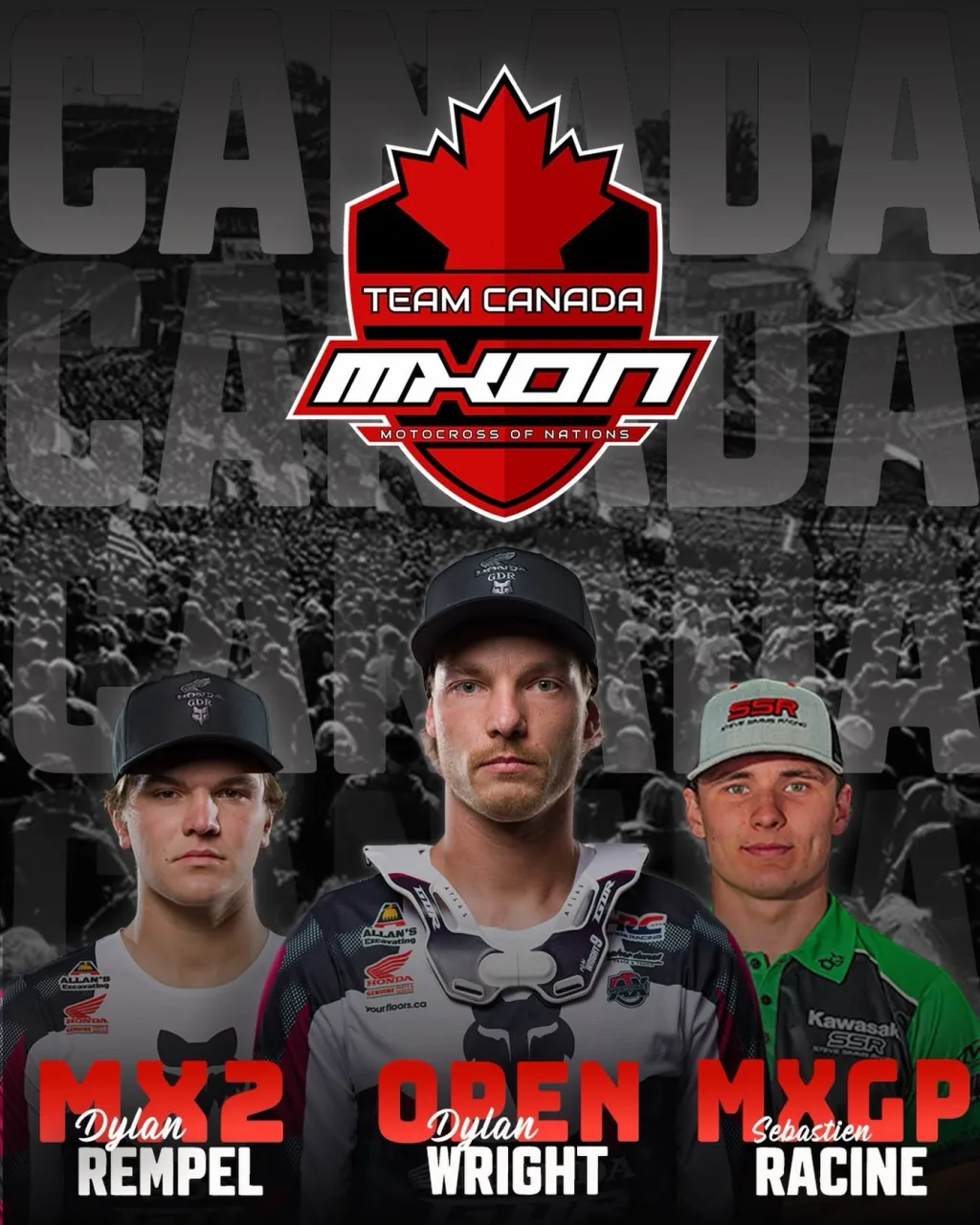 Team Canada motocross riders selected for the 2026 Motocross of Nations