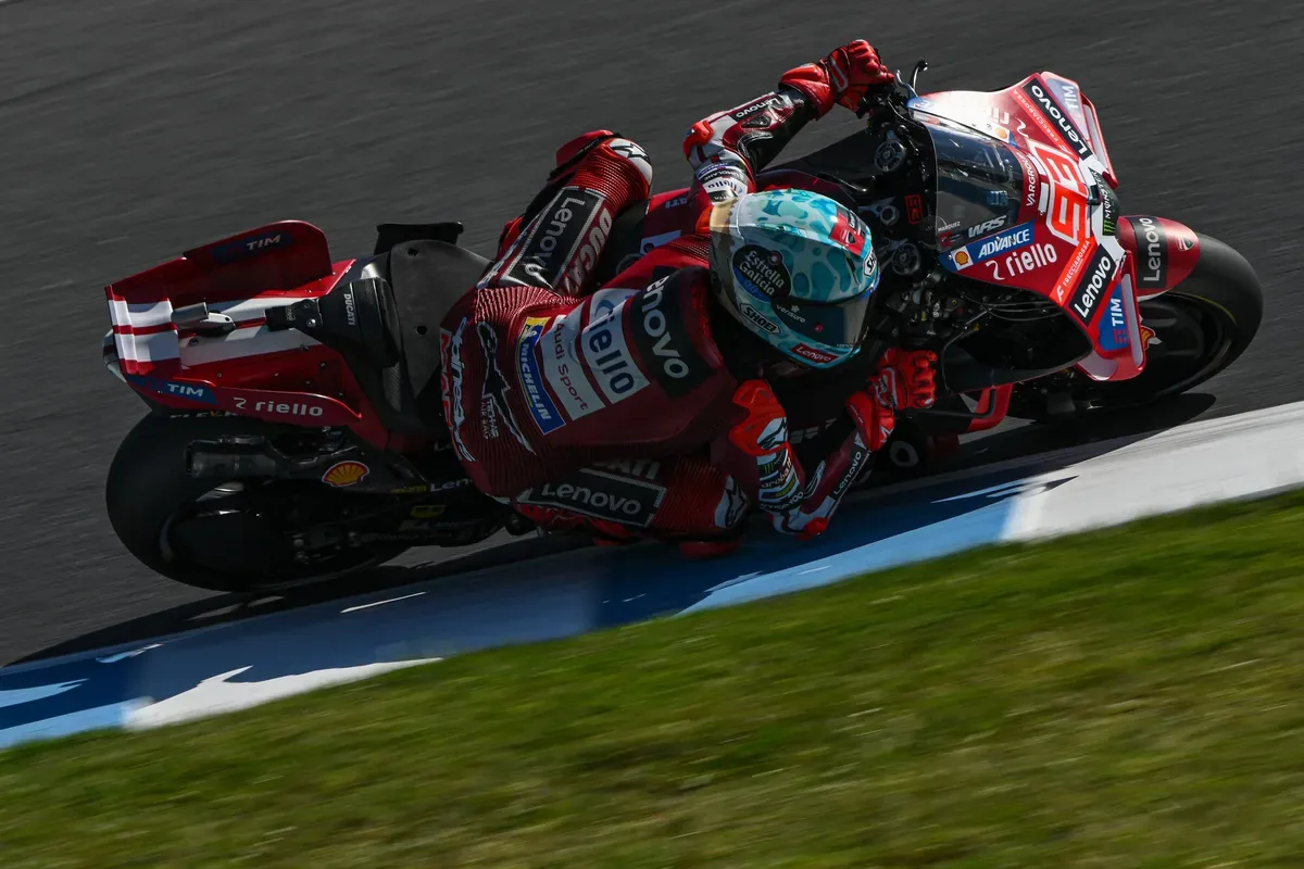 Marc Márquez on the Ducati during the October 23, 2026 practice day at Phillip Island