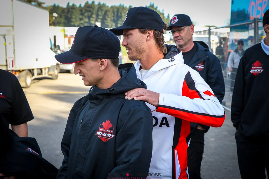 Team Canada rider Tanner Ward on the number 64 motorcycle at Ernée
