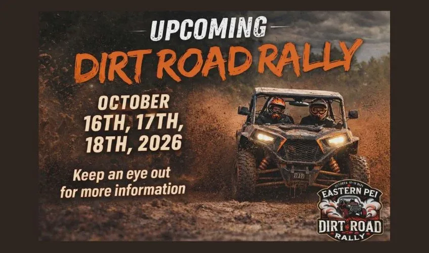 Eastern PEI Dirt Road Rally event graphic for the October 16 to 18 ATV weekend