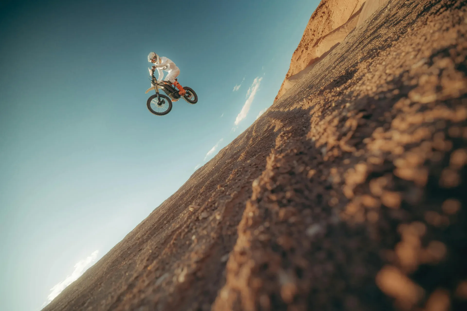 Zero XB electric off-road motorcycle in action on dirt terrain
