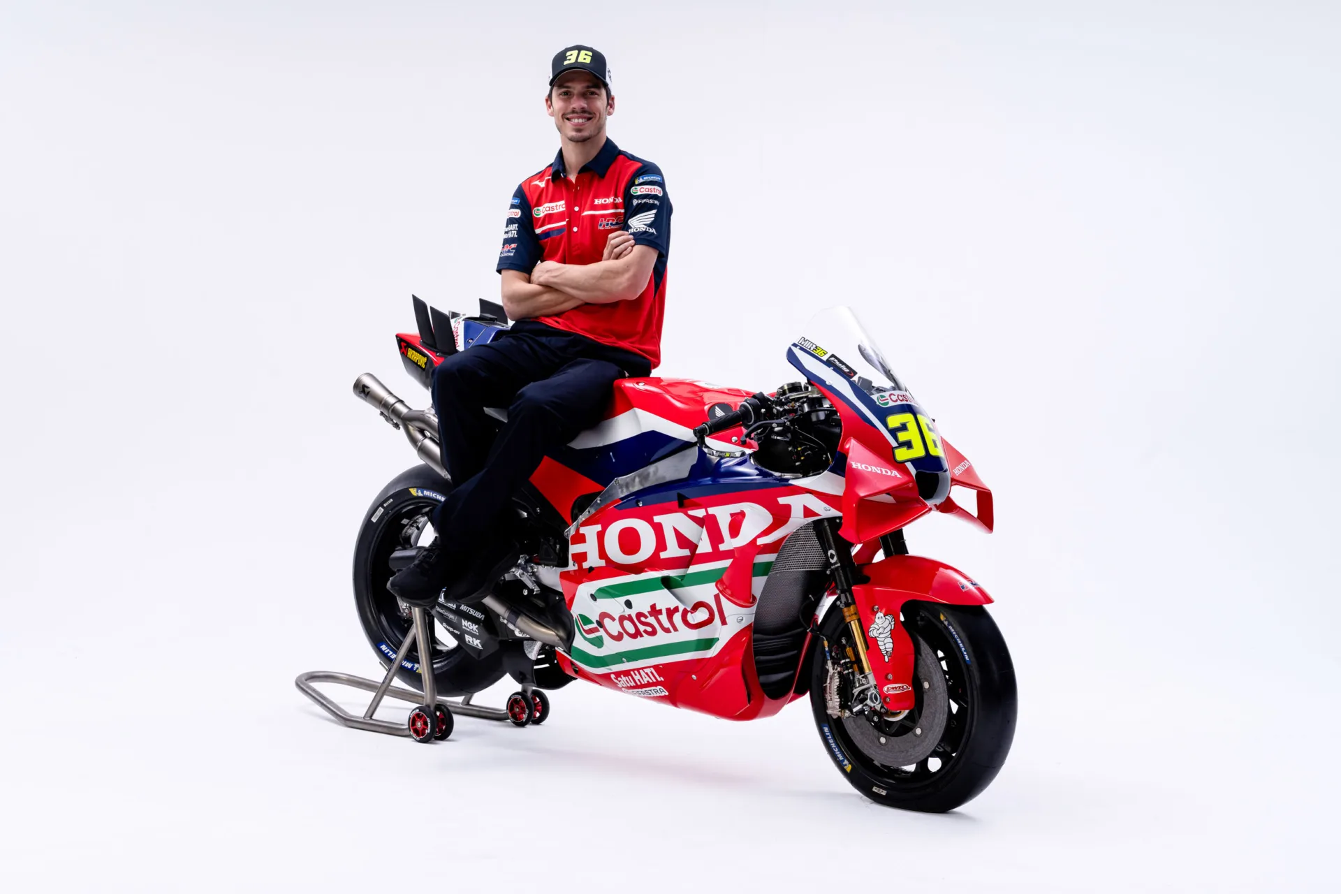 Joan Mir with the 2026 Honda RC213V in Honda HRC Castrol colours