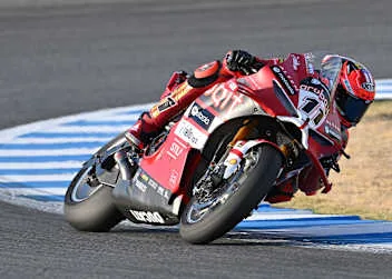 Nicolo Bulega after taking his 11th pole position of the 2026 WorldSBK season at Jerez