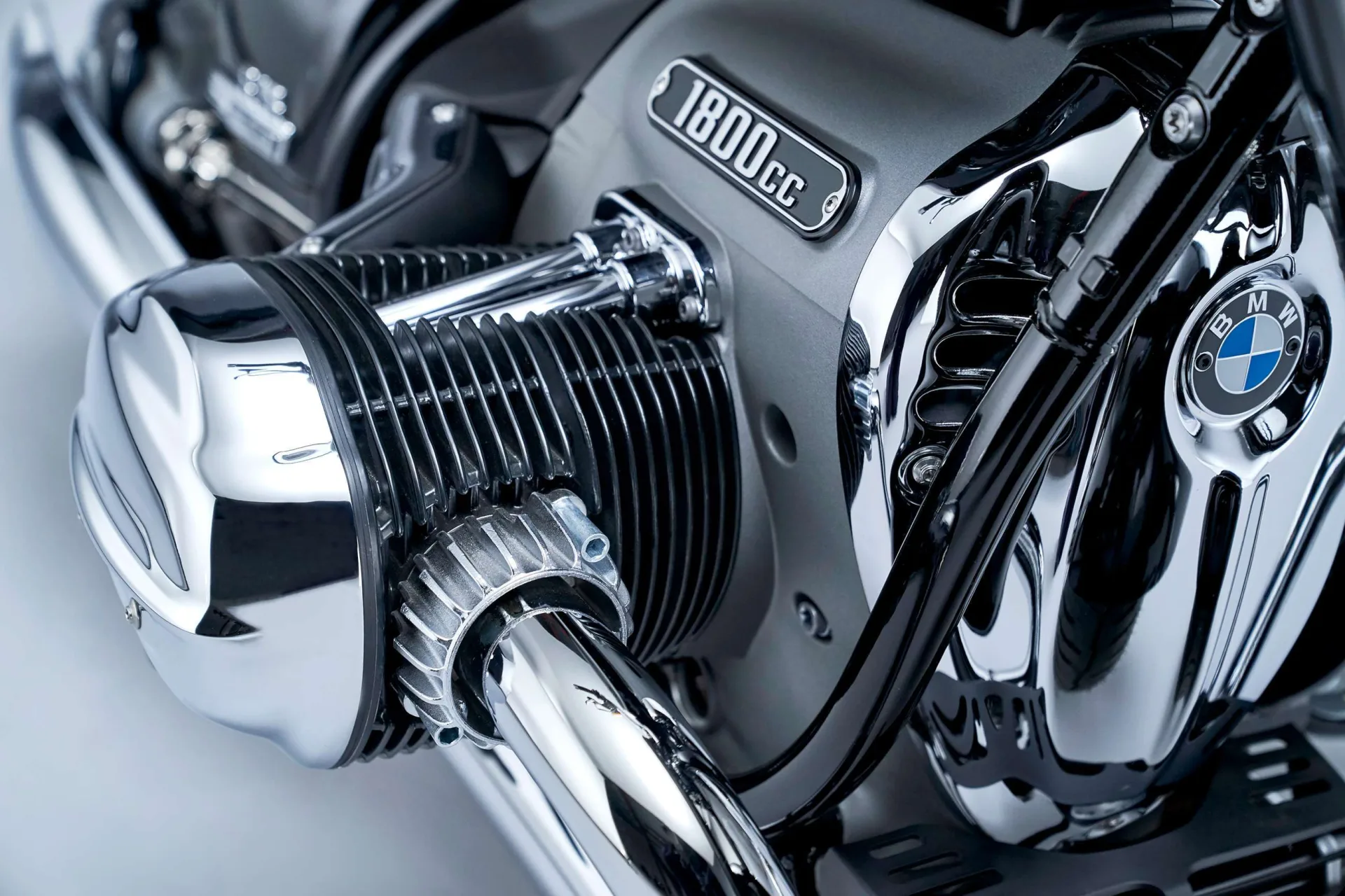 Close-up of the BMW R 18 1802 cc Big Boxer engine