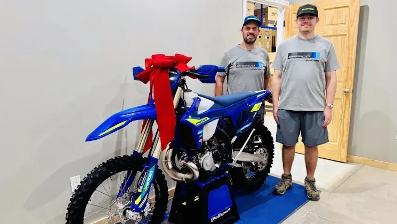 Nathaniel receives a Sherco SE 300 Factory through Make-A-Wish