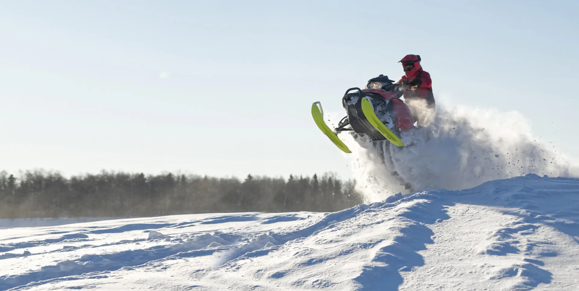 Snowmobile displayed in official Alberta Powersports Show promotional photography