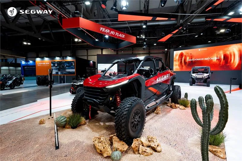 Segway Powersports display at EICMA 2025, shown as context ahead of the 2026 MY2027 reveal