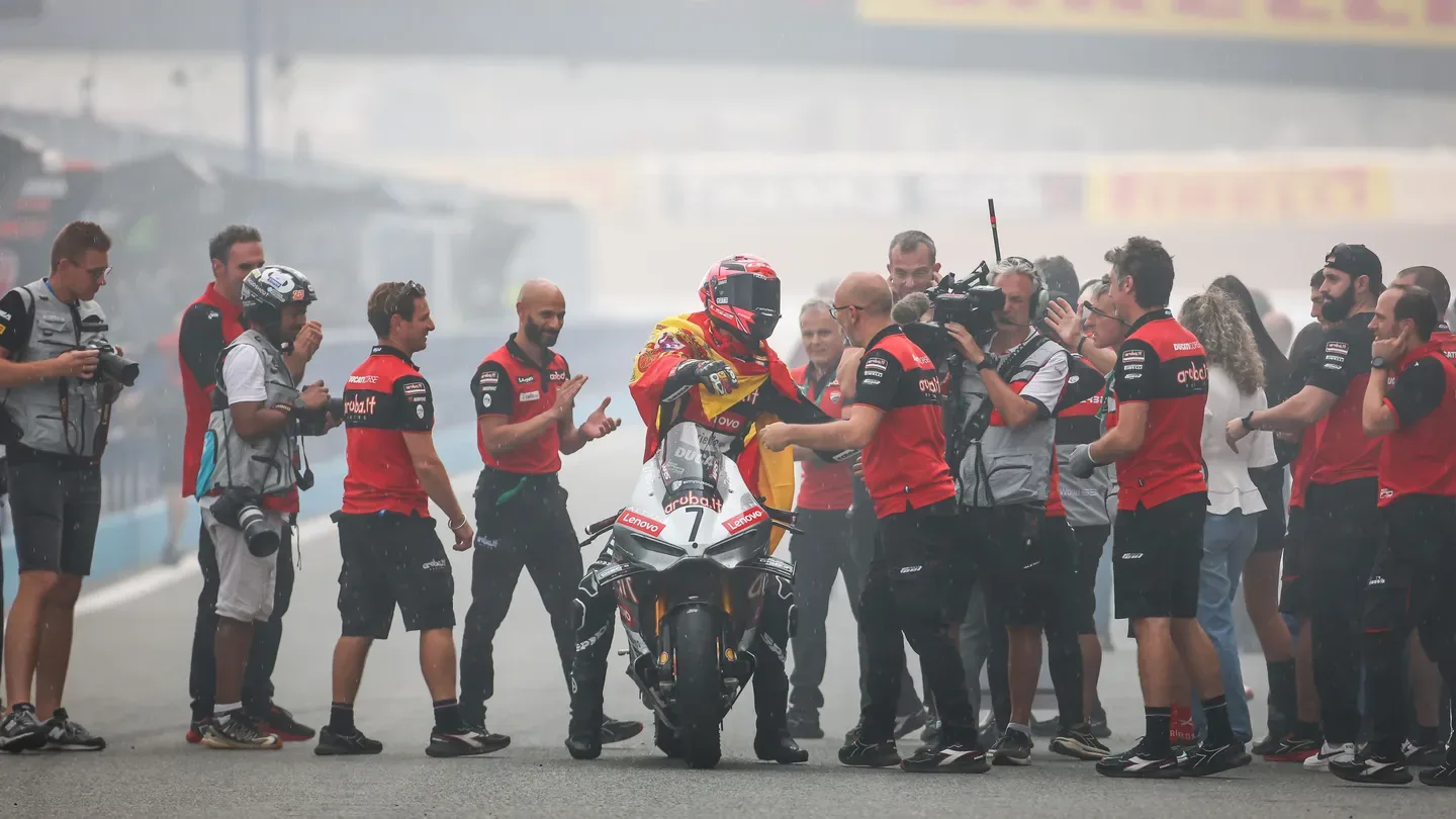 Iker Lecuona rides the Aruba.it Racing Ducati during Jerez Race 2.