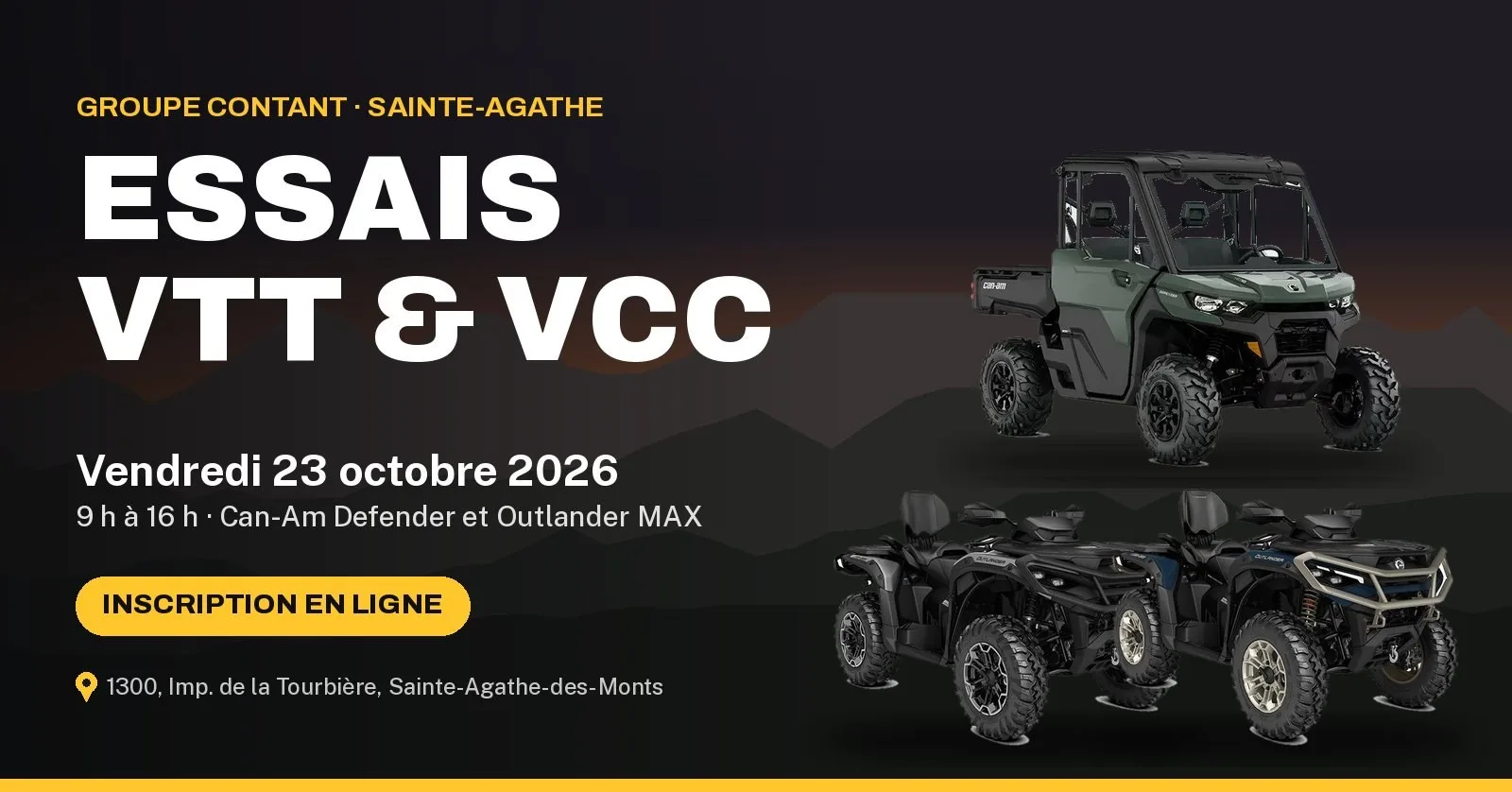Can-Am ATV and side-by-side test rides in Sainte-Agathe