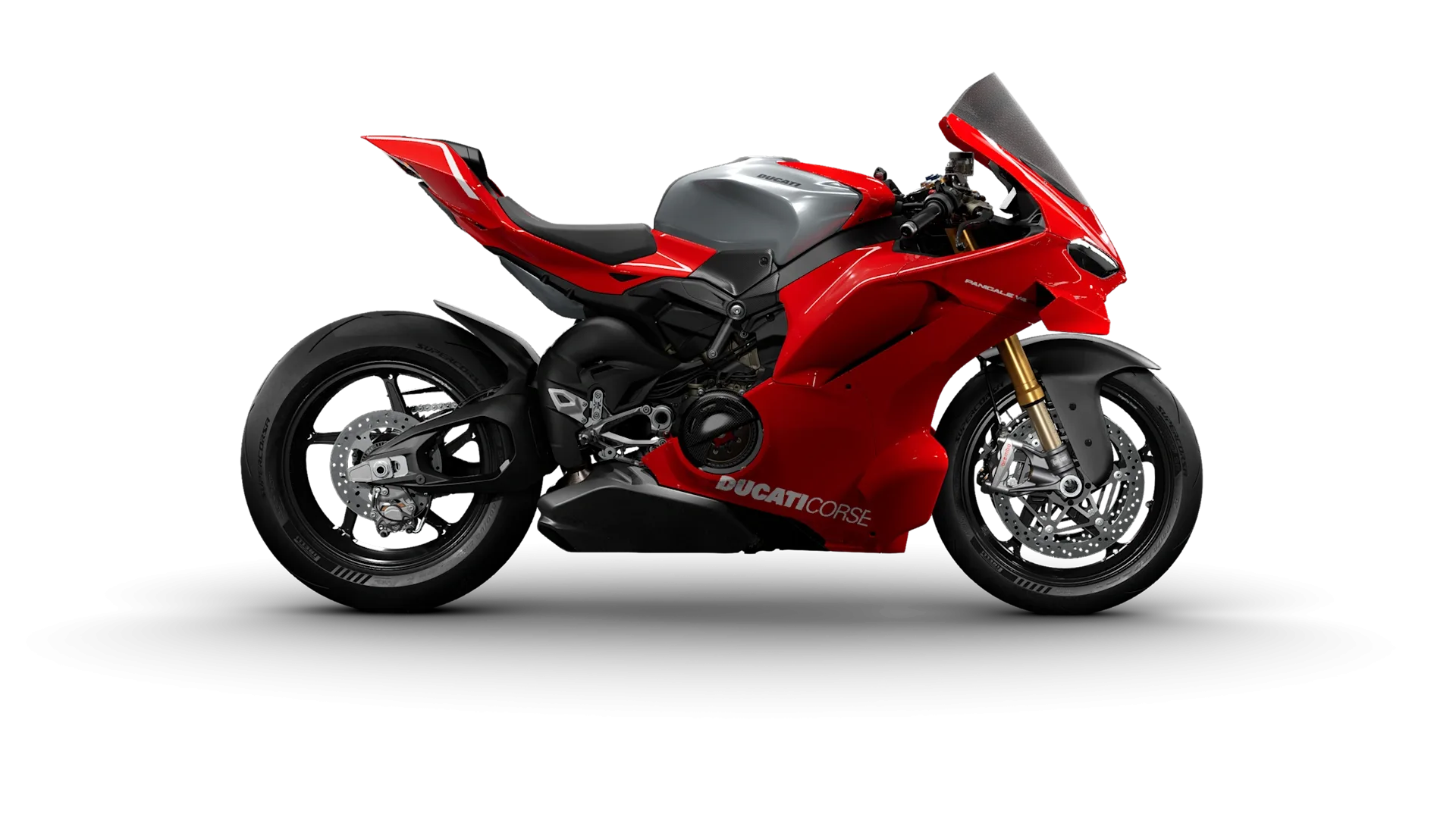Ducati Panigale V4 R manufacturer studio photograph, illustrating a model family on Québec’s provisional list