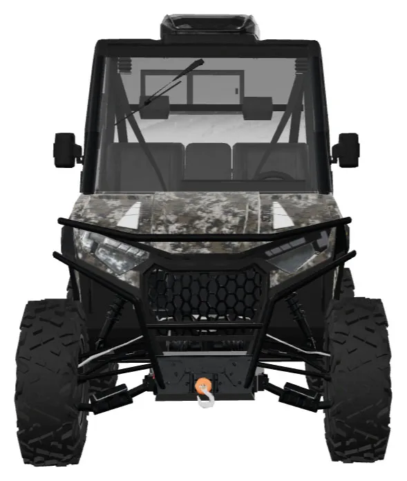 Front view of a camouflage Massimo Sentinel 570, used as contextual imagery for Massimo’s 570-class utility lineup
